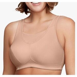 Glamorise 1066 Sports Bra Full Figure No Bounce Camisole Wireless Size 40G‎ Cafe